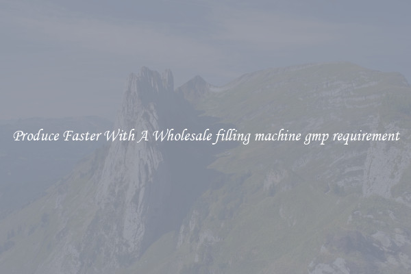 Produce Faster With A Wholesale filling machine gmp requirement