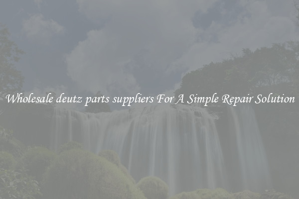 Wholesale deutz parts suppliers For A Simple Repair Solution