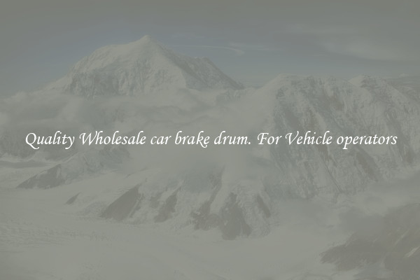 Quality Wholesale car brake drum. For Vehicle operators
