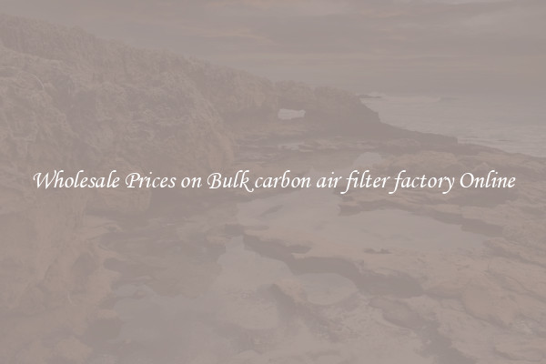 Wholesale Prices on Bulk carbon air filter factory Online
