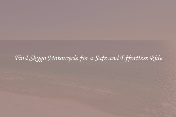Find Skygo Motorcycle for a Safe and Effortless Ride