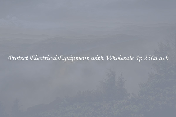 Protect Electrical Equipment with Wholesale 4p 250a acb