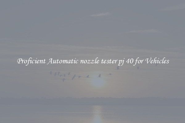 Proficient Automatic nozzle tester pj 40 for Vehicles